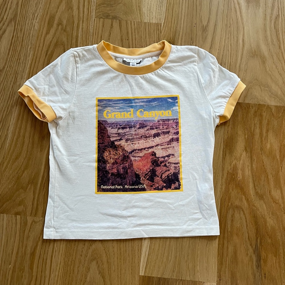 Womens Topshop SS cropped ringer t-shirt.